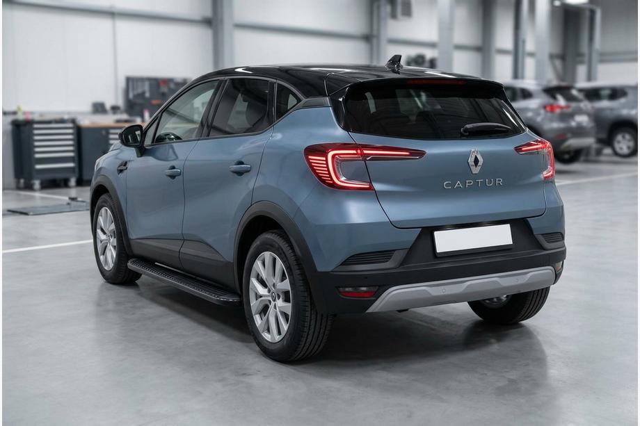 Renault Captur 2019- гг. Боковые Подножки Tayga Black (2 шт., Алюминий) Image