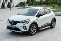 Renault Captur 2019- гг. Боковые Подножки Vision New Grey (2 шт., Алюминий) фото 1