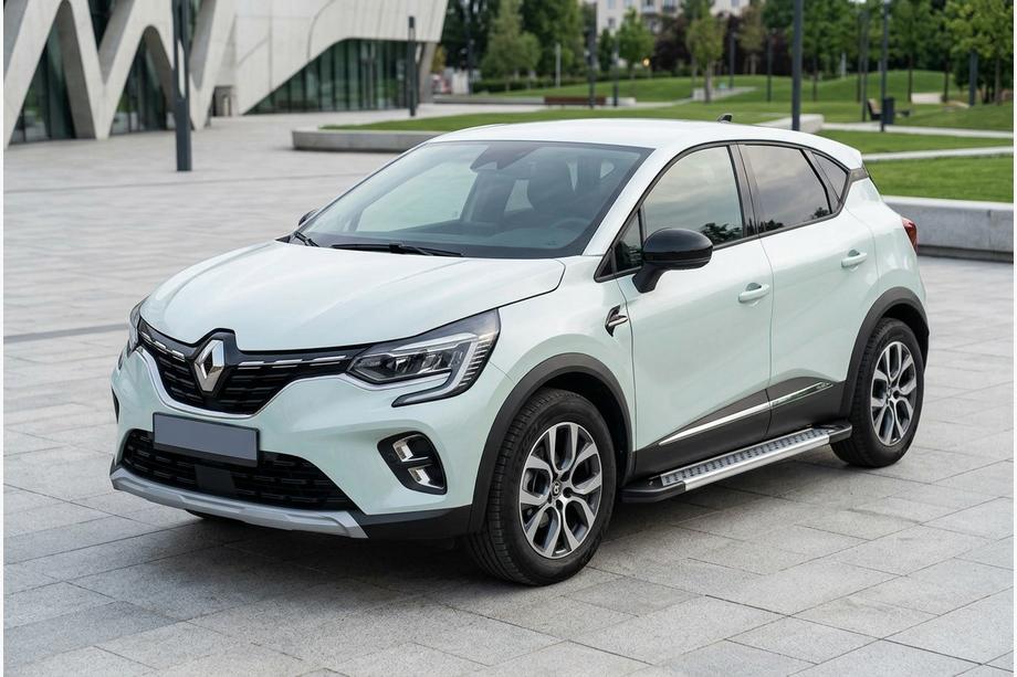Renault Captur 2019- гг. Боковые Подножки Vision New Grey (2 шт., Алюминий) Image
