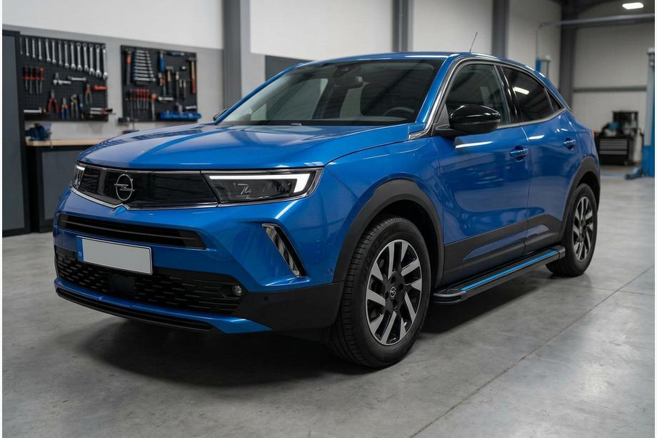 Opel Mokka 2021- гг. Боковые Подножки Maya Blue (2 шт., Алюминий) Image