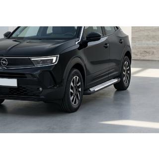 Боковые пороги Allmond Grey (2 шт., алюминий) Opel Mokka 2021- гг. фото 1