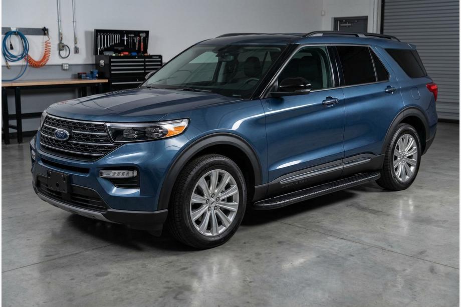 Ford Explorer 2019- гг. Боковые пороги Bosphorus Black (2 шт., алюминий) Image