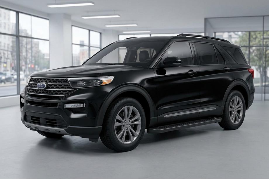 Ford Explorer 2019- гг. Боковые Подножки Allmond Black (2 шт., Алюминий) Image