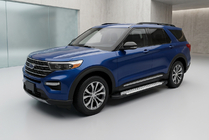 Ford Explorer 2019- гг. Боковые пороги Allmond Grey (2 шт., алюминий) фото 1