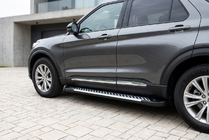 Ford Explorer 2019- гг. Боковые Подножки Line (2 шт., Алюминий) фото 1