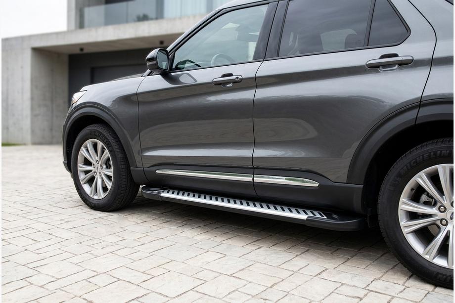 Ford Explorer 2019- гг. Боковые Подножки Line (2 шт., Алюминий) Image