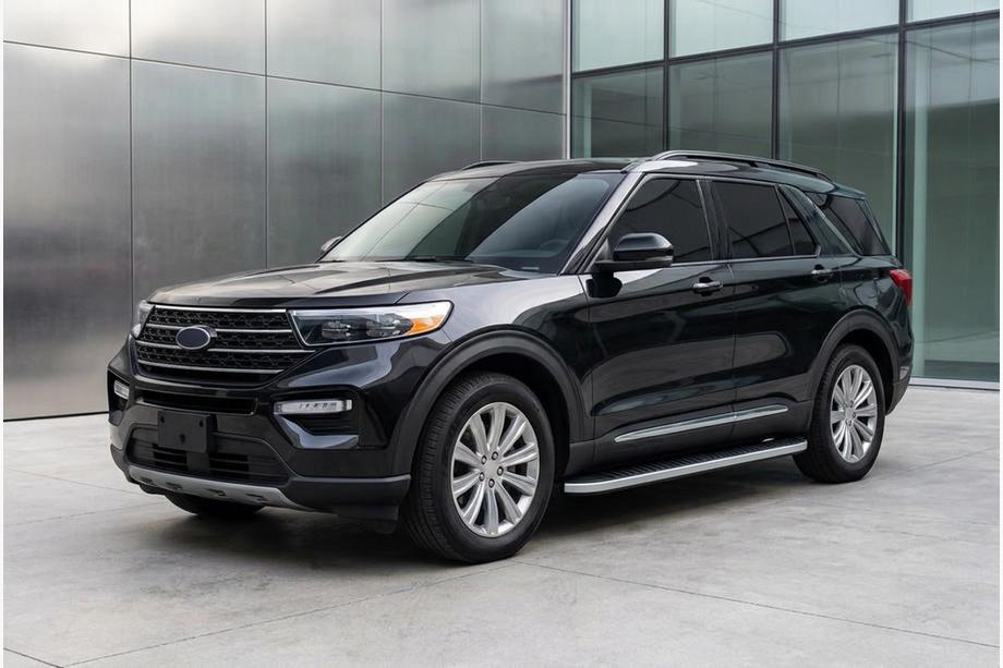 Ford Explorer 2019- гг. Боковые Подножки Tayga Grey (2 шт., Алюминий) Image