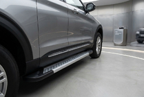Ford Explorer 2019- гг. Боковые Подножки Vision New Grey (2 шт., Алюминий) фото 1