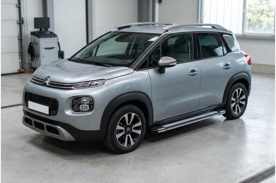 Citroen C-3 Aircross 2017-2024 гг. Боковые Подножки Rainbow (2 шт., Алюминий) Image