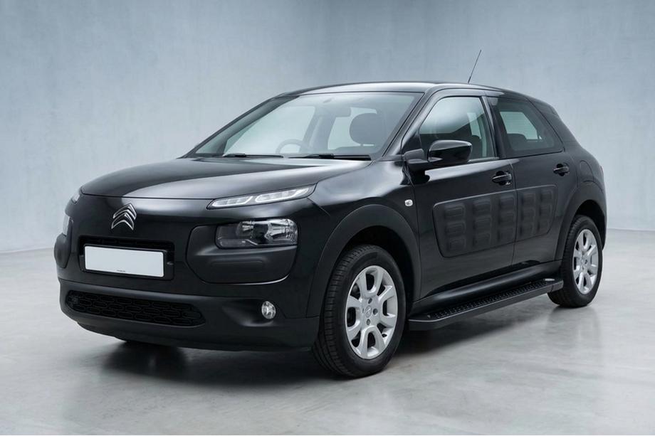 Citroen Cactus 2014-2020 гг. Боковые Подножки Allmond Black (2 шт., Алюминий) Image