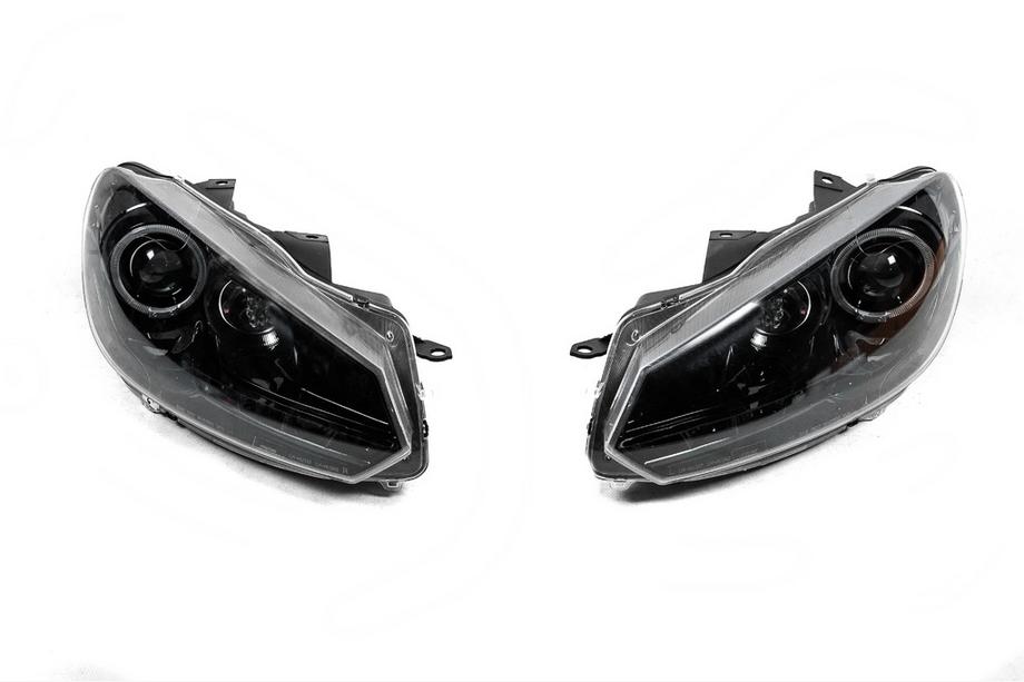 Volkswagen Golf 6 2008-2014 гг. Передние Фары Black (2 шт, LED) Image