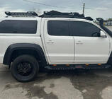Volkswagen Amarok 2010-2022 гг. Боковые пороги Dakar V2 с LED (2 шт, металл) фото 7