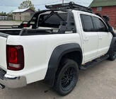 Volkswagen Amarok 2010-2022 гг. Боковые пороги Dakar V2 с LED (2 шт, металл) фото 11