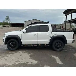 Боковые пороги Dakar V2 с LED (2 шт, металл) Volkswagen Amarok 2010-2022 гг. фото 3