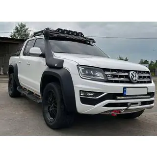Боковые пороги Dakar V2 с LED (2 шт, металл) Volkswagen Amarok 2010-2022 гг. фото 2