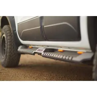 Боковые пороги Dakar V2 с LED (2 шт, металл)
