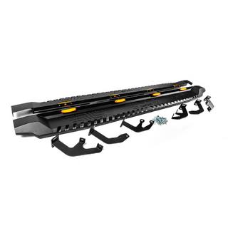 Боковые пороги Dakar V1 с LED (2 шт, металл) фото 2
