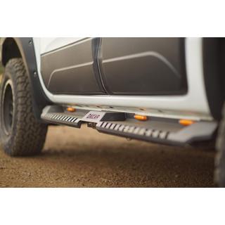 Боковые Пороги Dakar Черные V2 с Подсветкой (2 шт, Металл) Toyota Hilux 2006-2015 гг. фото 3