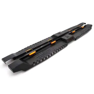 Боковые пороги Dakar V2 с LED (2 шт, металл) фото 1