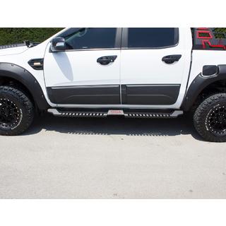 Боковые пороги Dakar V2 без LED (2 шт, металл) Nissan Navara 2006-2015 гг. фото 2