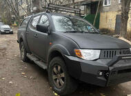 Mitsubishi L200 2015-2024 гг. Боковые пороги Dakar V2 с LED (2015-2019, 2 шт, металл) фото 2