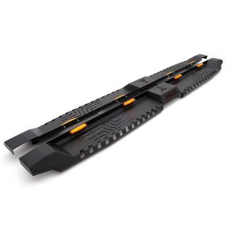 Боковые пороги Dakar V2 с LED (2015-2019, 2 шт, металл) Mitsubishi L200 2015-2024 гг. фото 4