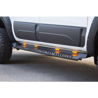 Боковые Подножки Dakar V1 с LED (2015-2019, 2 шт, металл) Mitsubishi L200 2015-2024 гг. фото 2