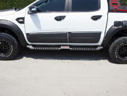 Mitsubishi L200 2006-2015 гг. Боковые пороги Dakar V2 без LED (2 шт, металл) фото 2