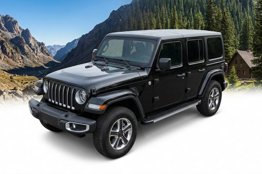Jeep Wrangler 2018- гг. Боковые Подножки Maya V1 (2 шт., Алюминий) Image