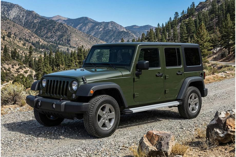 Jeep Wrangler 2018- гг. Боковые Подножки Maya V2 (2 шт., Алюминий) Image