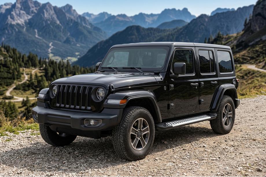 Jeep Wrangler 2018- гг. Боковые Подножки Line (2 шт., Алюминий) Image