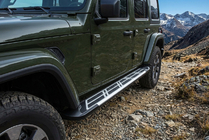 Jeep Wrangler 2018- гг. Боковые Подножки Sunrise (2 шт., Алюминий) фото 1