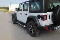 Jeep Wrangler 2018- гг. Боковые Подножки Tayga V2 (2 шт., Алюминий) фото 1