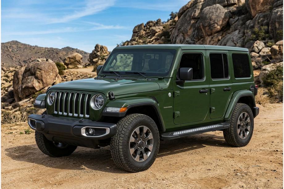 Jeep Wrangler 2018- гг. Боковые Подножки Vision New Black (2 шт., Алюминий) Image