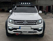 Volkswagen Amarok 2010-2022 гг. Козырек лобового стекла под багажник DAKAR (LED) фото 1