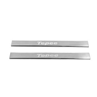 Накладки на пороги Carmos V3 нержавейка Peugeot Partner Tepee 2008-2018 гг. фото 1