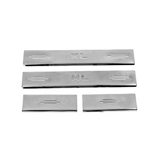 Накладки на пороги нержавейка Carmos V2 (4 шт) Mercedes ML W164 2005-2011 гг. фото 2