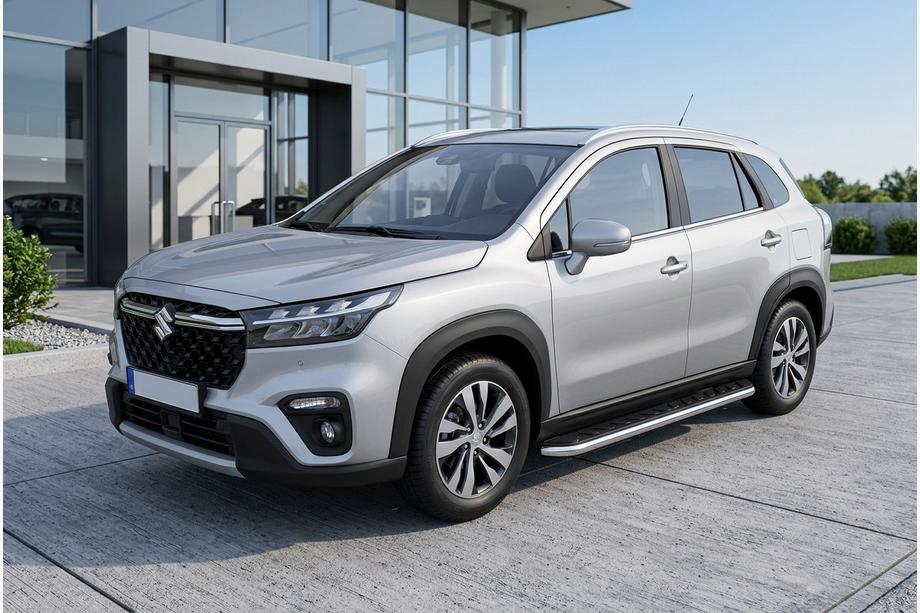 Suzuki SX4 S-Cross 2021- гг. Боковые Подножки Maydos V1 (2 шт., Алюминий) Фото 1
