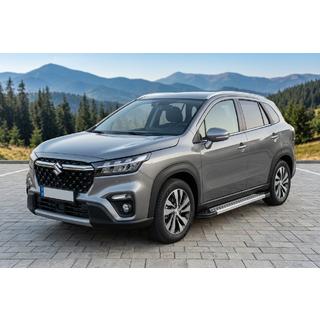 Боковые Подножки Vision New Grey (2 шт., Алюминий) Suzuki SX4 S-Cross 2021- гг. фото 1