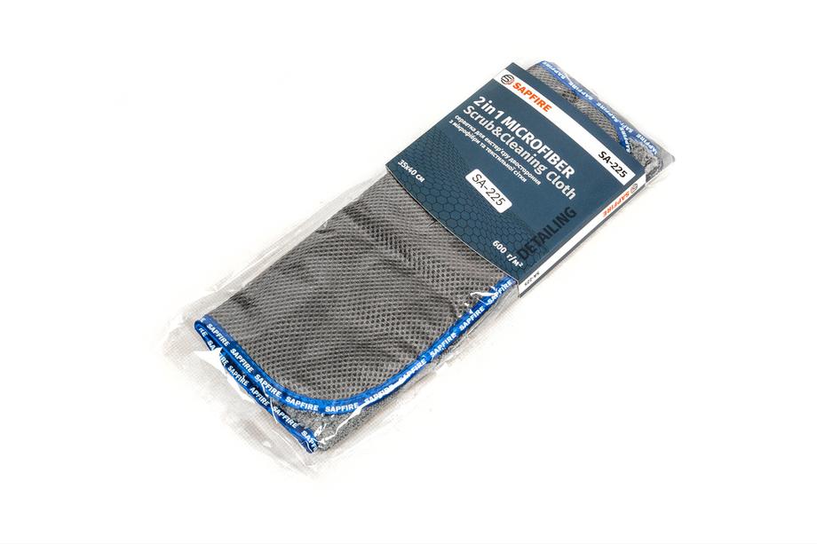 Двусторонняя салфетка из микрофибры с текстильной сеткой 35x40 см SA-225 SAPFIRE Фото 4