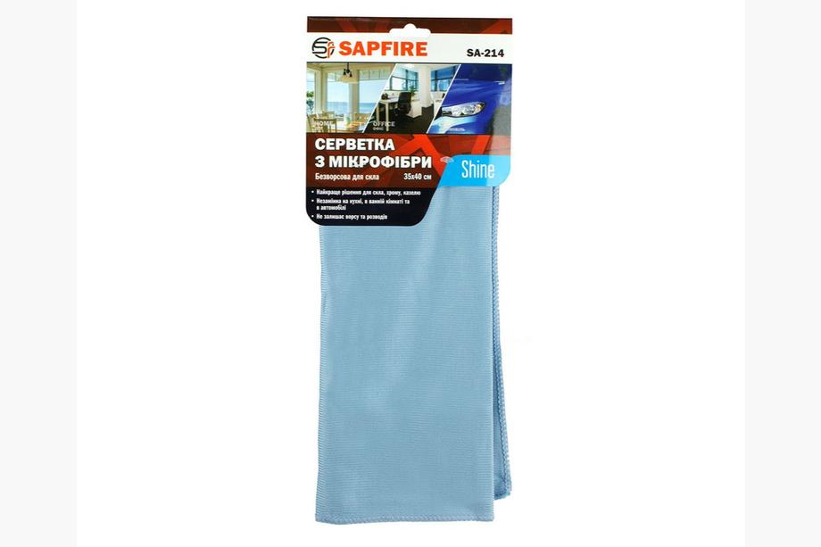 Салфетки для стекол 35x40 см голубые SA-214 SAPFIRE Shine Image