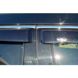 Ветровики с хромированным молдингом (4 шт, HIC) Infiniti FX 2008-2012 гг. фото 3