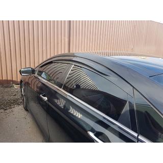 Ветровики на окна (4 шт., Sunplex Sport) Hyundai Sonata YF 2010-2014 гг. фото 1