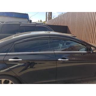 Ветровики на окна (4 шт., Sunplex Sport) Hyundai Sonata YF 2010-2014 гг. фото 2