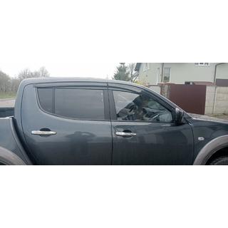 Ветровики на окна (4 шт., Sunplex Sport) Mitsubishi L200 2006-2015 гг. фото 4