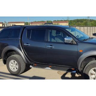 Ветровики на окна (4 шт., Sunplex Sport) Mitsubishi L200 2006-2015 гг. фото 3