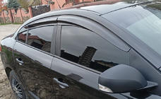 Renault Fluence 2009-2016 гг. Ветровики на окна (4 шт., Sunplex Sport) фото 1