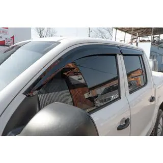 Ветровики на окна (4 шт., Sunplex Sport) Volkswagen Amarok 2010-2022 гг. фото 4