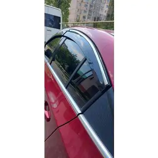 Ветровики с хромированным молдингом (4 шт., Sunplex Chrome) Chevrolet Cruze 2009–2015 гг. фото 3