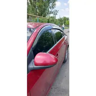 Ветровики с хромированным молдингом (4 шт., Sunplex Chrome) Chevrolet Cruze 2009–2015 гг. фото 4
